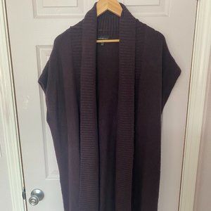 Lane Bryant Open Duster Vest 18/20 Eggplant